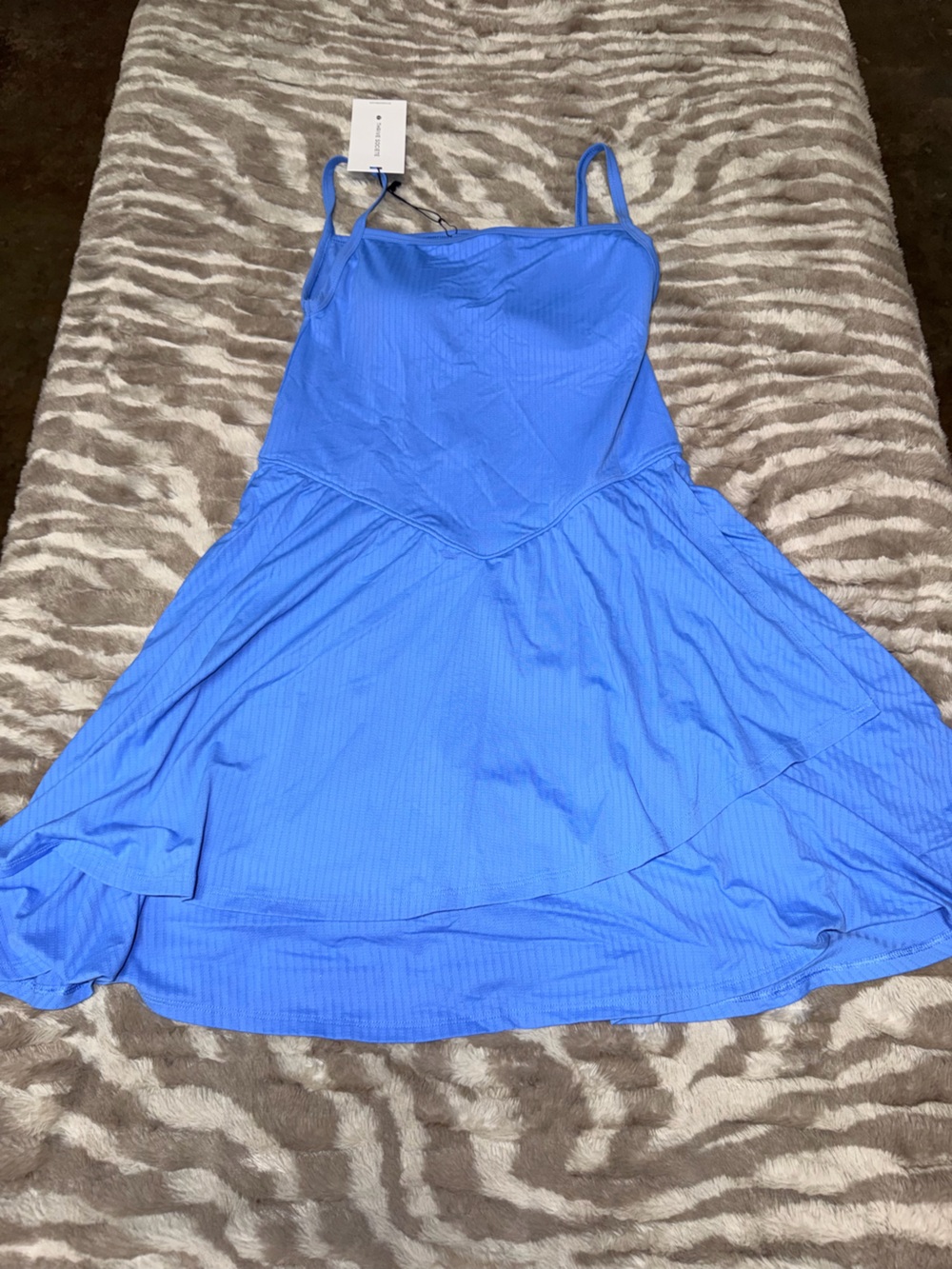 Blue Mini Athleisure Dress Great for Tennis, Gold, or running errands.